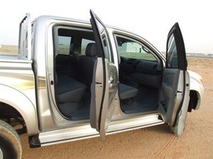 Armored Hilux B6 Afghanistan Inside for explosion resistant and ballistic protected VIP armored vehicles